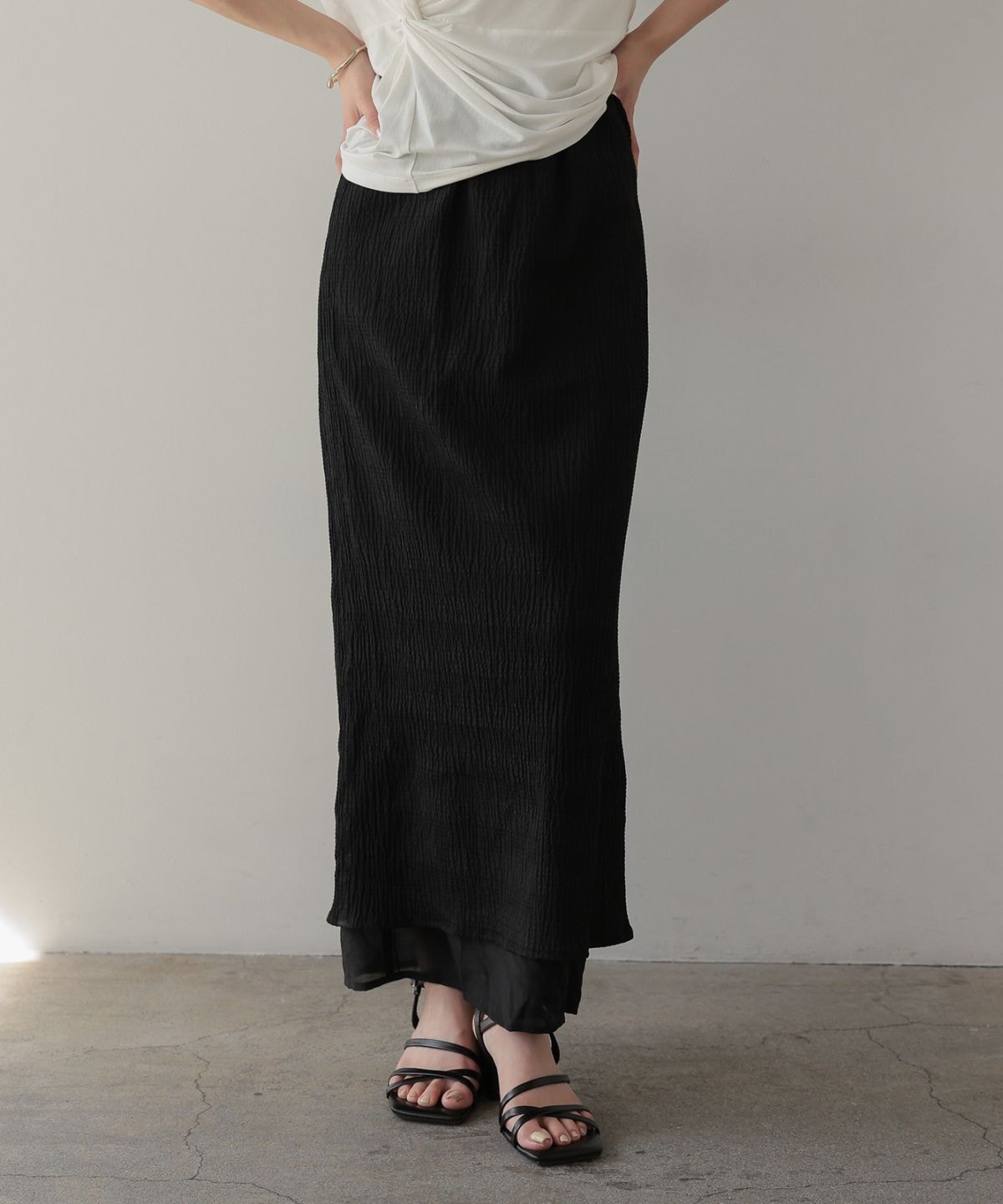 Shirring process longskirt