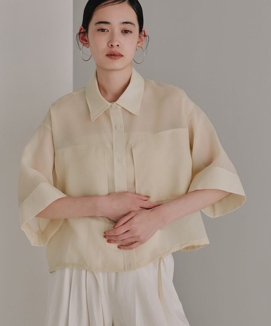 Sheer Cropped Shirt