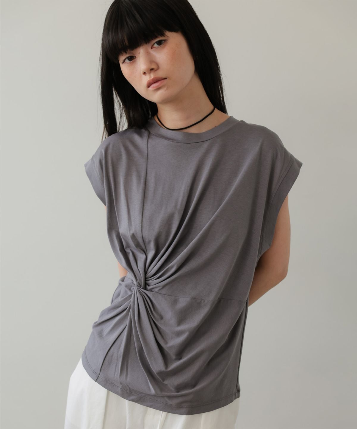 Twisted Design French Sleeve Tops