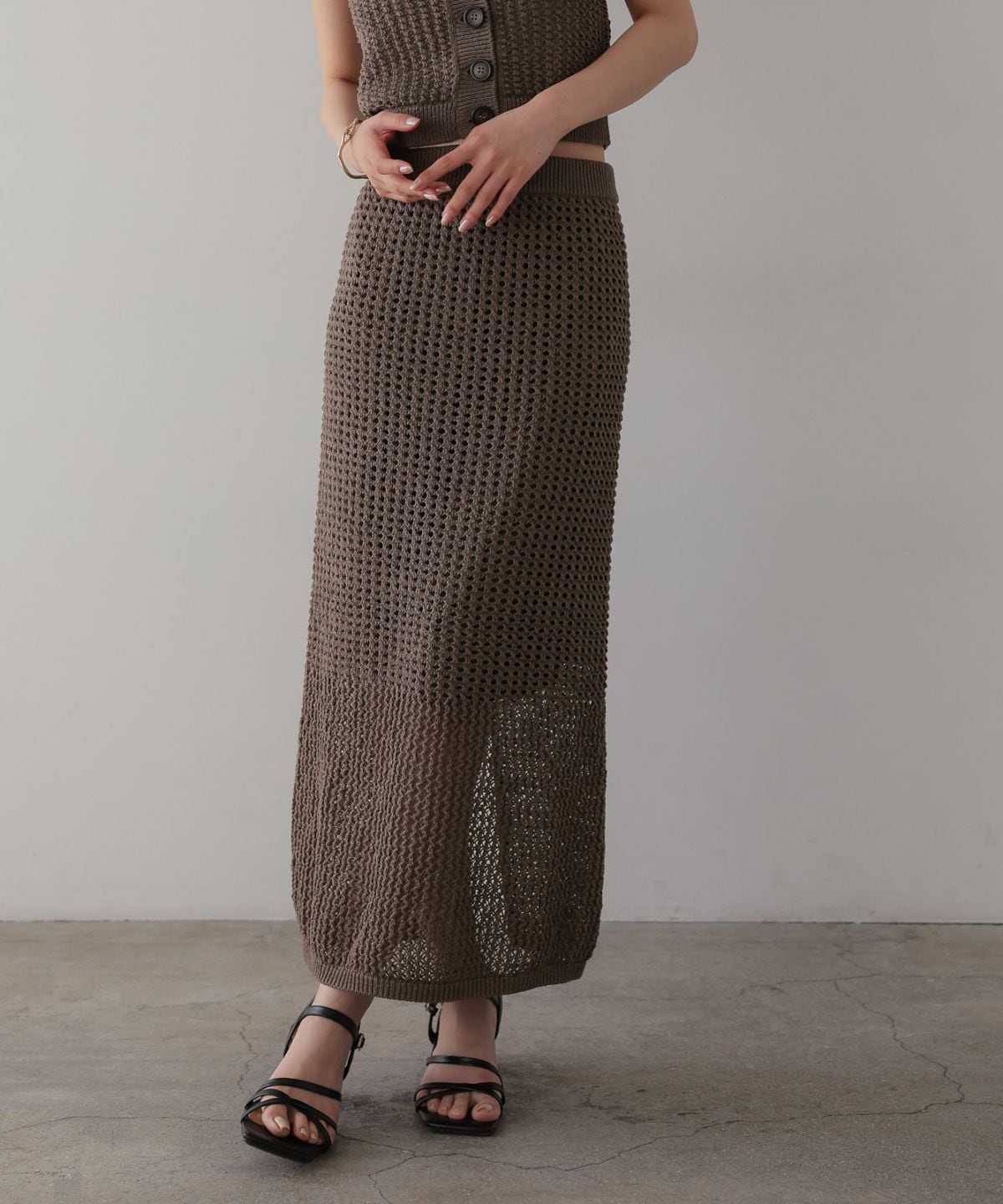 Tape yarn crochet skirt