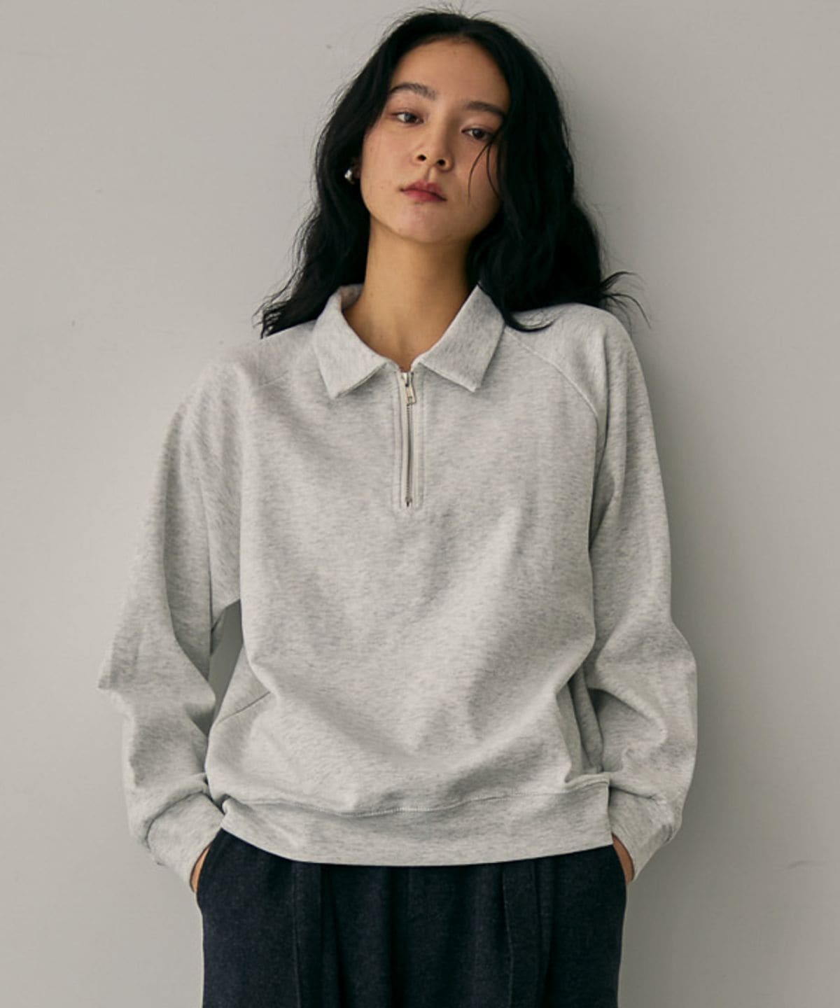 Double-Knit Half-Zip Sweatshirt | TENTO | TENTO online store