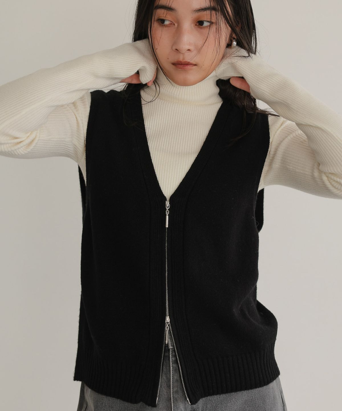 Zippered Knit Vest | TENTO | TENTO online store（テントオンライン