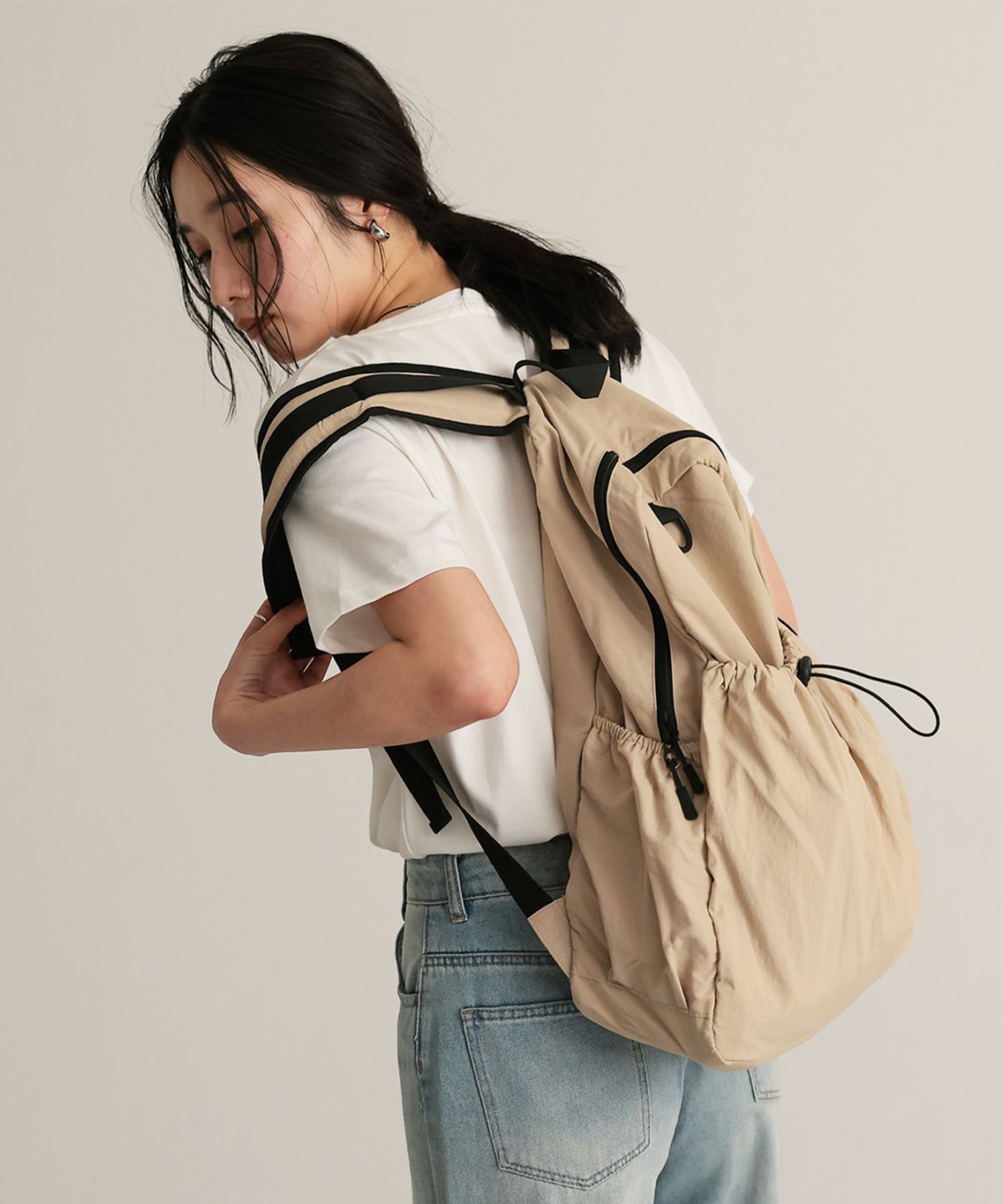 【attiree】ドローストリング バックバッグ リュック