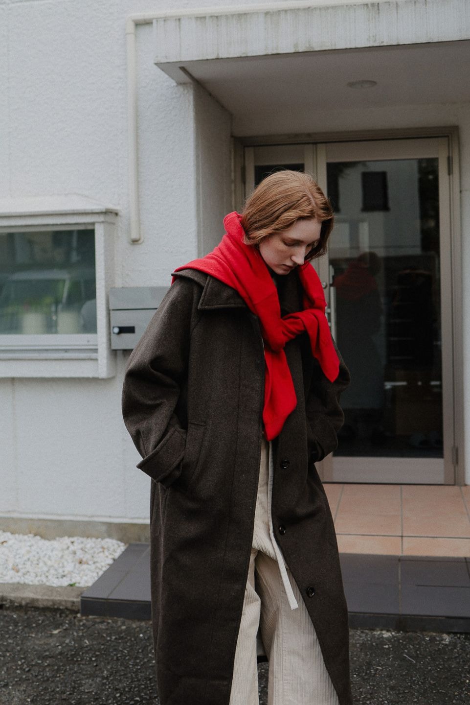 Long Balmacaan coat