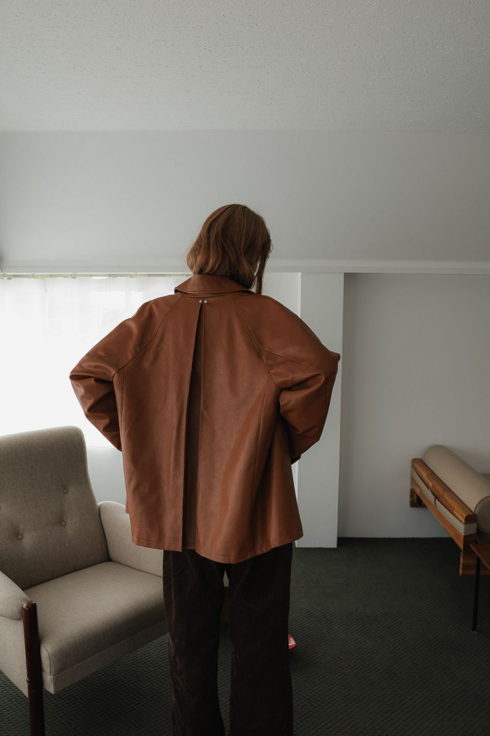 【Brown】2style leather jacket