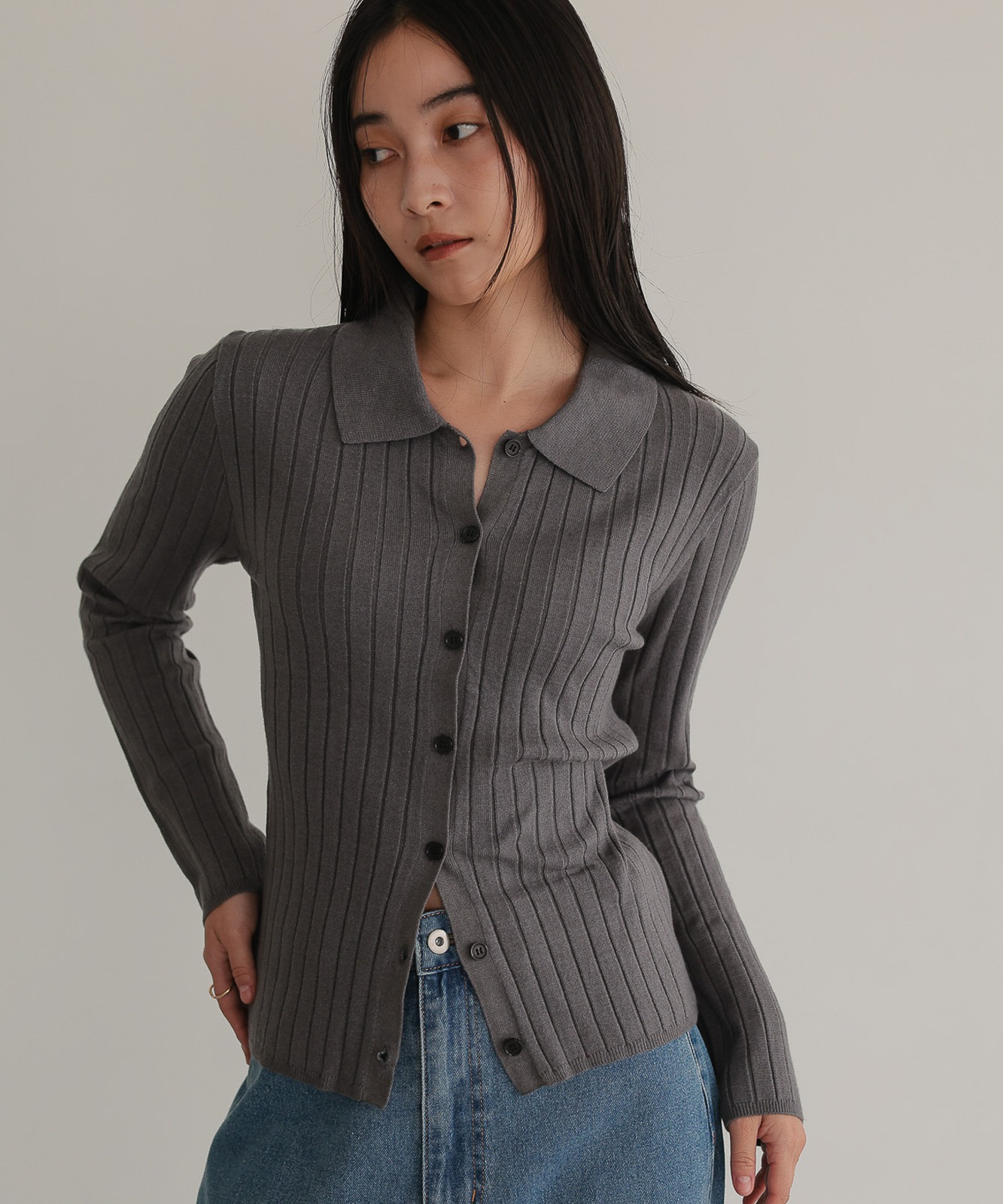 overE ワイドリブニットカーディガン 華紺 96サイズ overE ワイドリブニットカーディガン 華紺 96サイズ 楽天市場