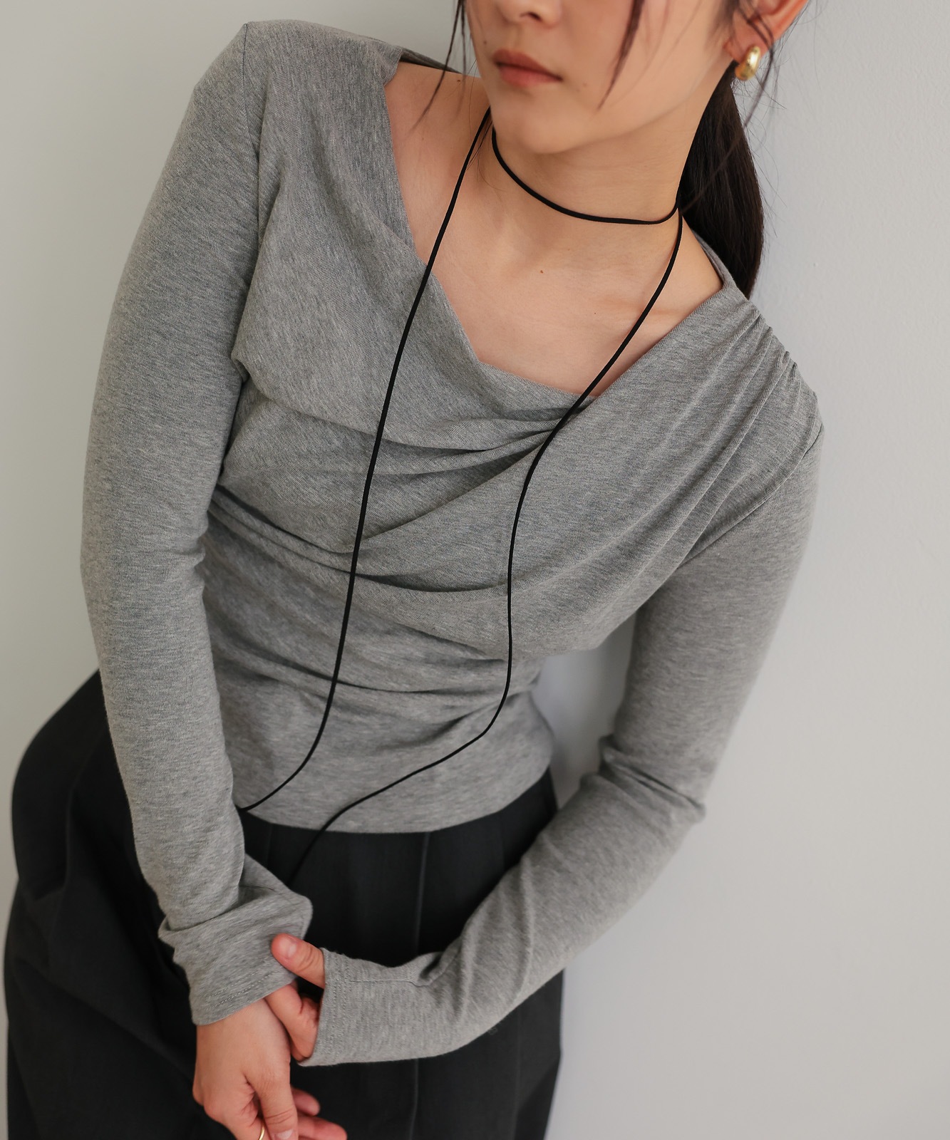 Asymmetrical draped top | NEW ARRIVAL | TENTO online store（テント