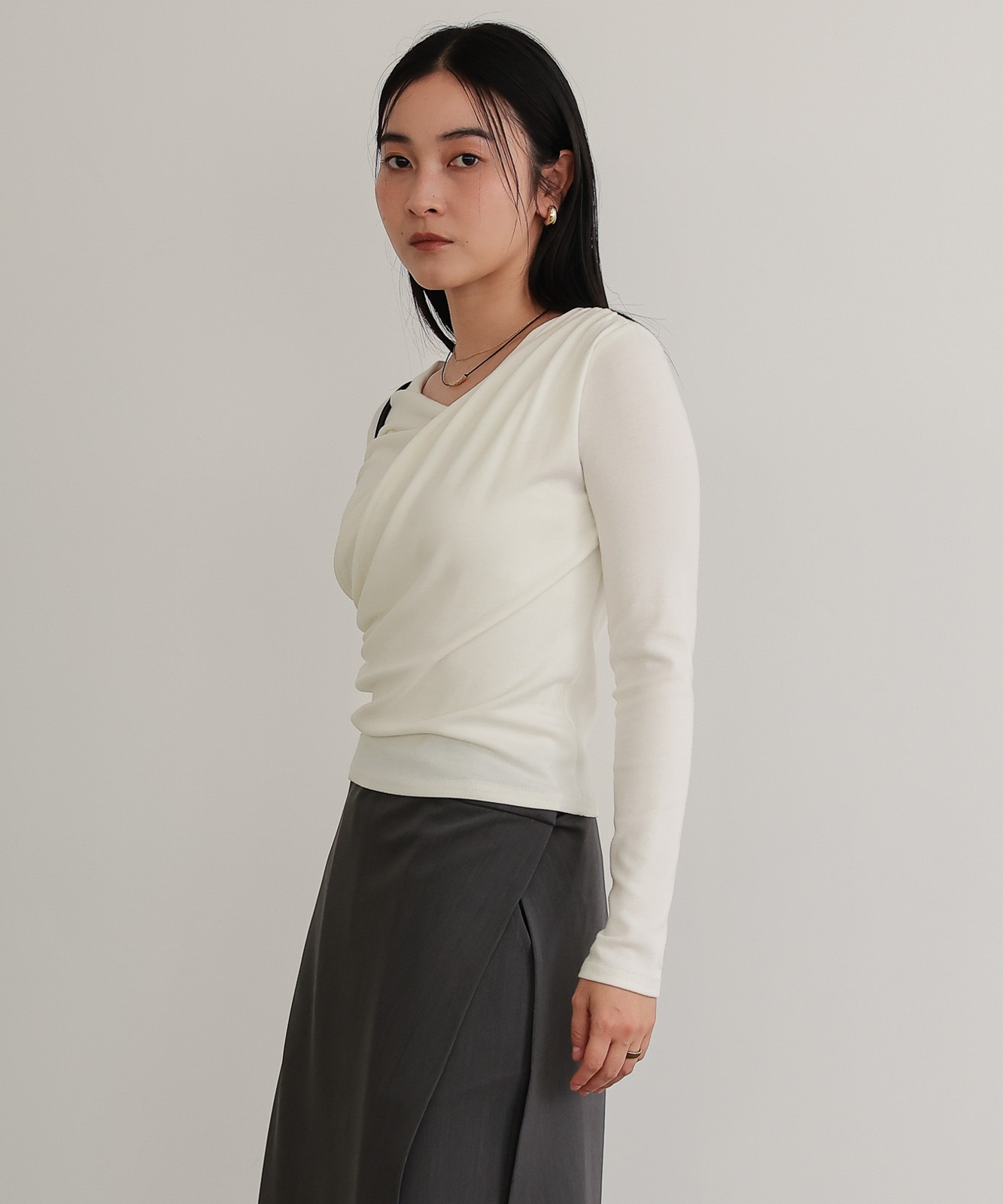 Asymmetrical draped top | NEW ARRIVAL | TENTO online store（テント