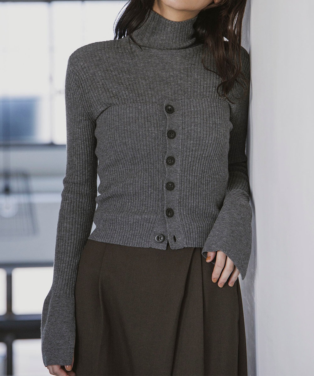 ビスチェ付フレアカフスリブタートルニット | Knit | TENTO online
