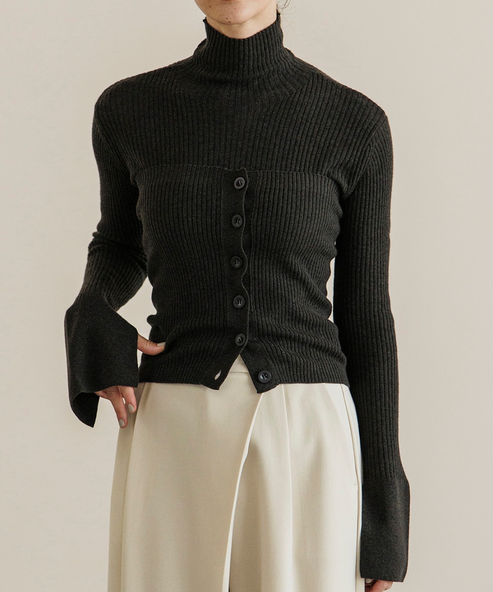 ビスチェ付フレアカフスリブタートルニット | Knit | TENTO online