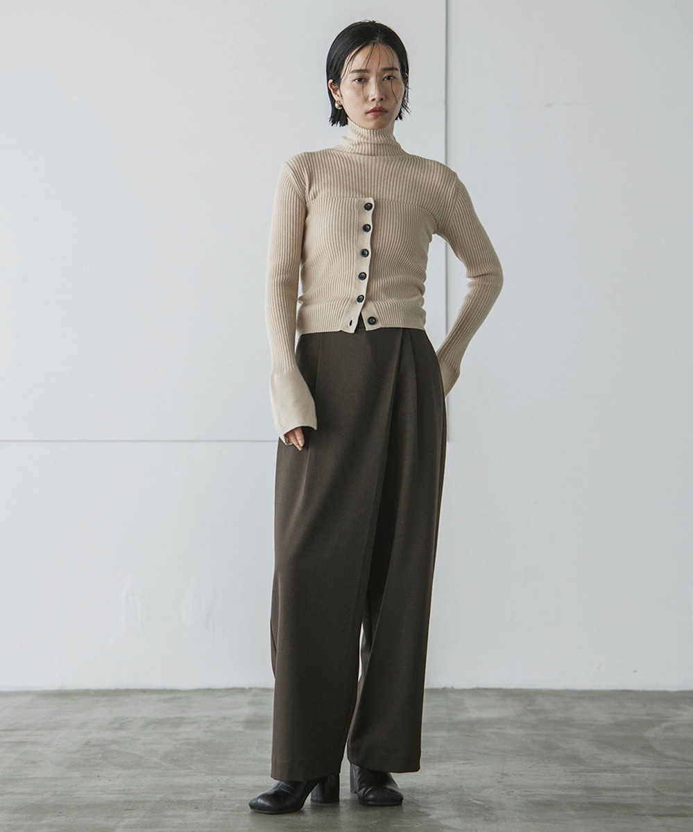 rib turtleneck knit with bustier / camelの通販 by パンプキン