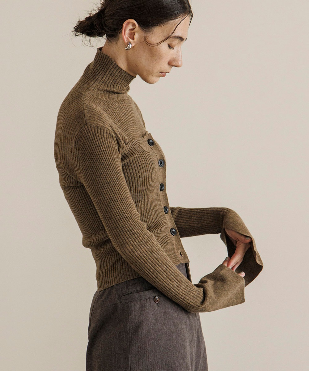 Rib Turtleneck Knit with Bustier | Knit | TENTO