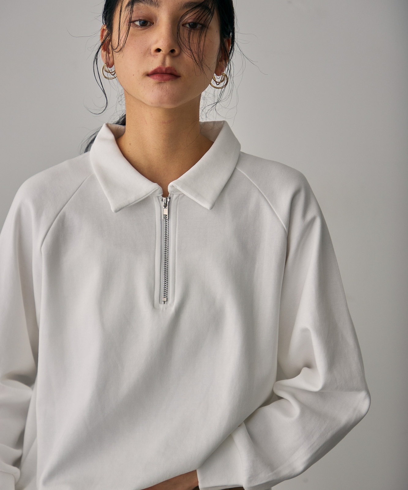 Double-Knit Half-Zip Sweatshirt | TENTO | TENTO online store