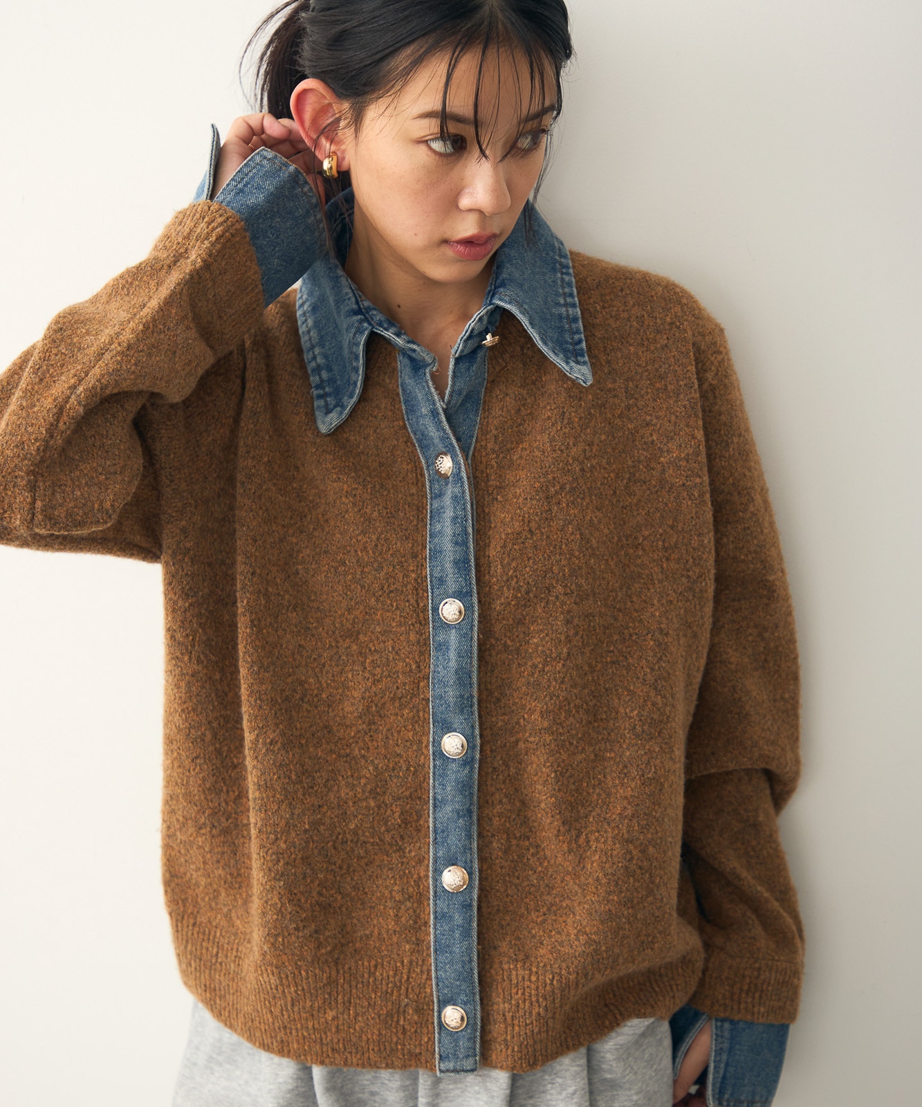 attiree】デニム切替 ニットカーディガン | attiree | TENTO online