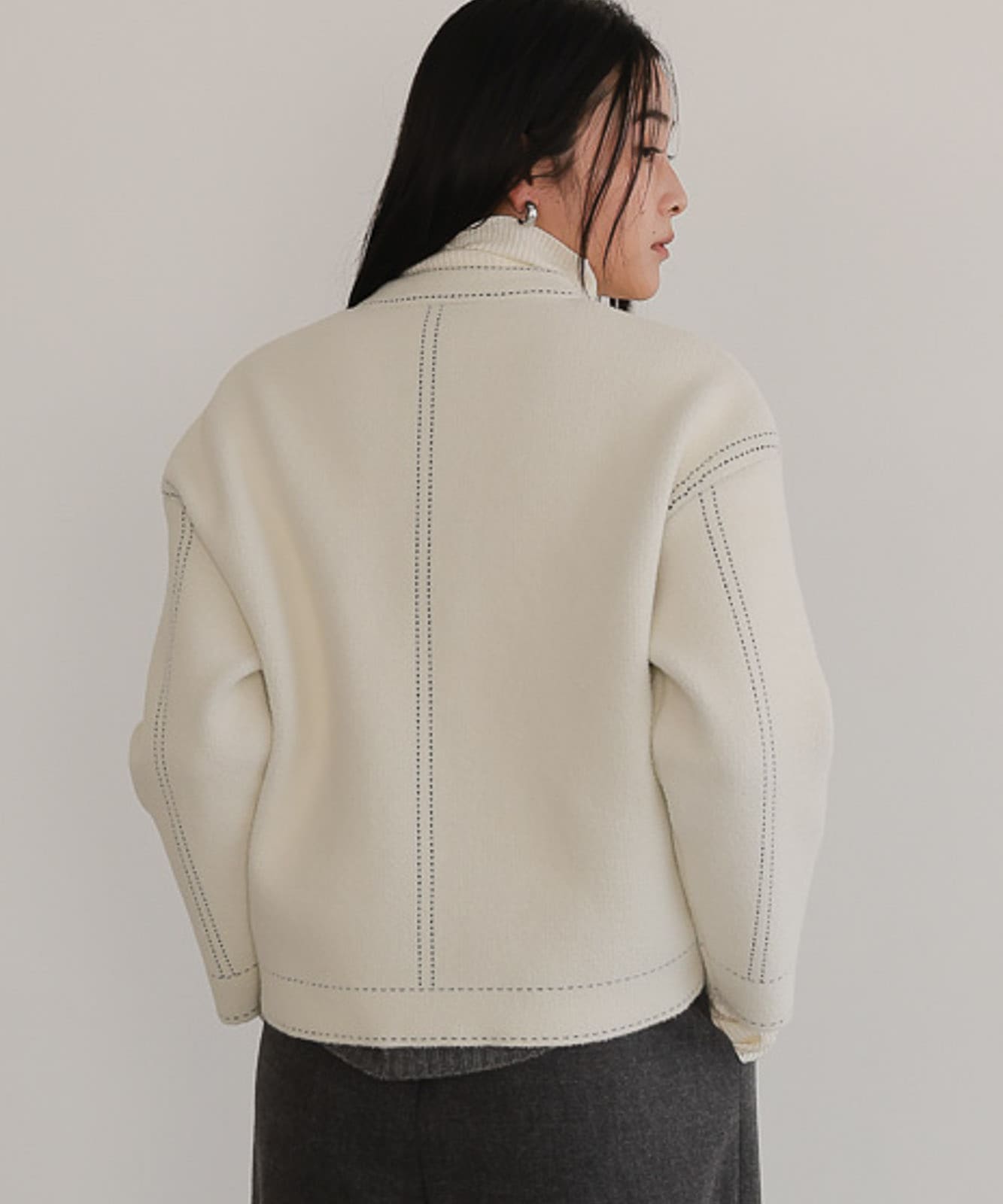 Collarless Knit Jacket | TENTO | TENTO online store（テント