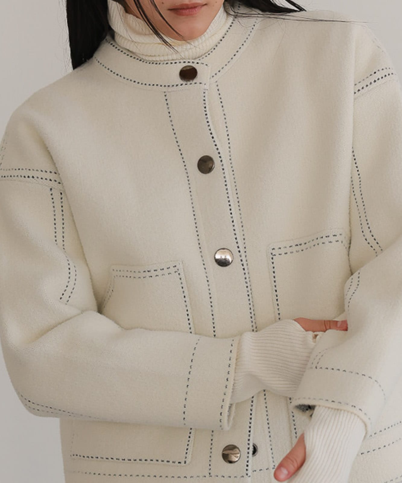 Collarless Knit Jacket | TENTO | TENTO online store（テント