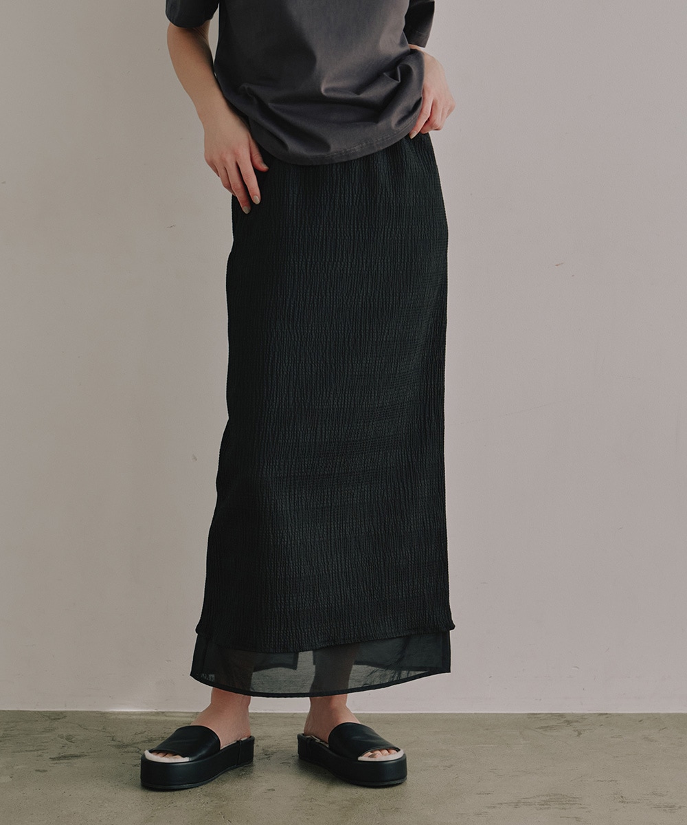 Waterscape Shirring Skirt｜サイドギャザーシアースカート – MARTE
