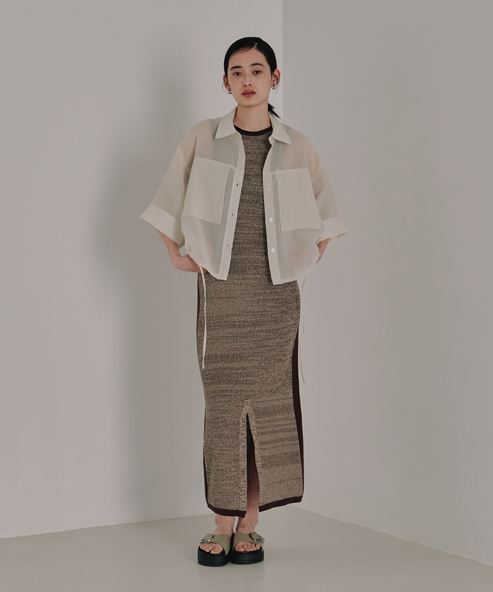 【試着のみ美品】ribbon pleats onepiece Line Knit Onepiece | Onepiece / Dress | TENTO