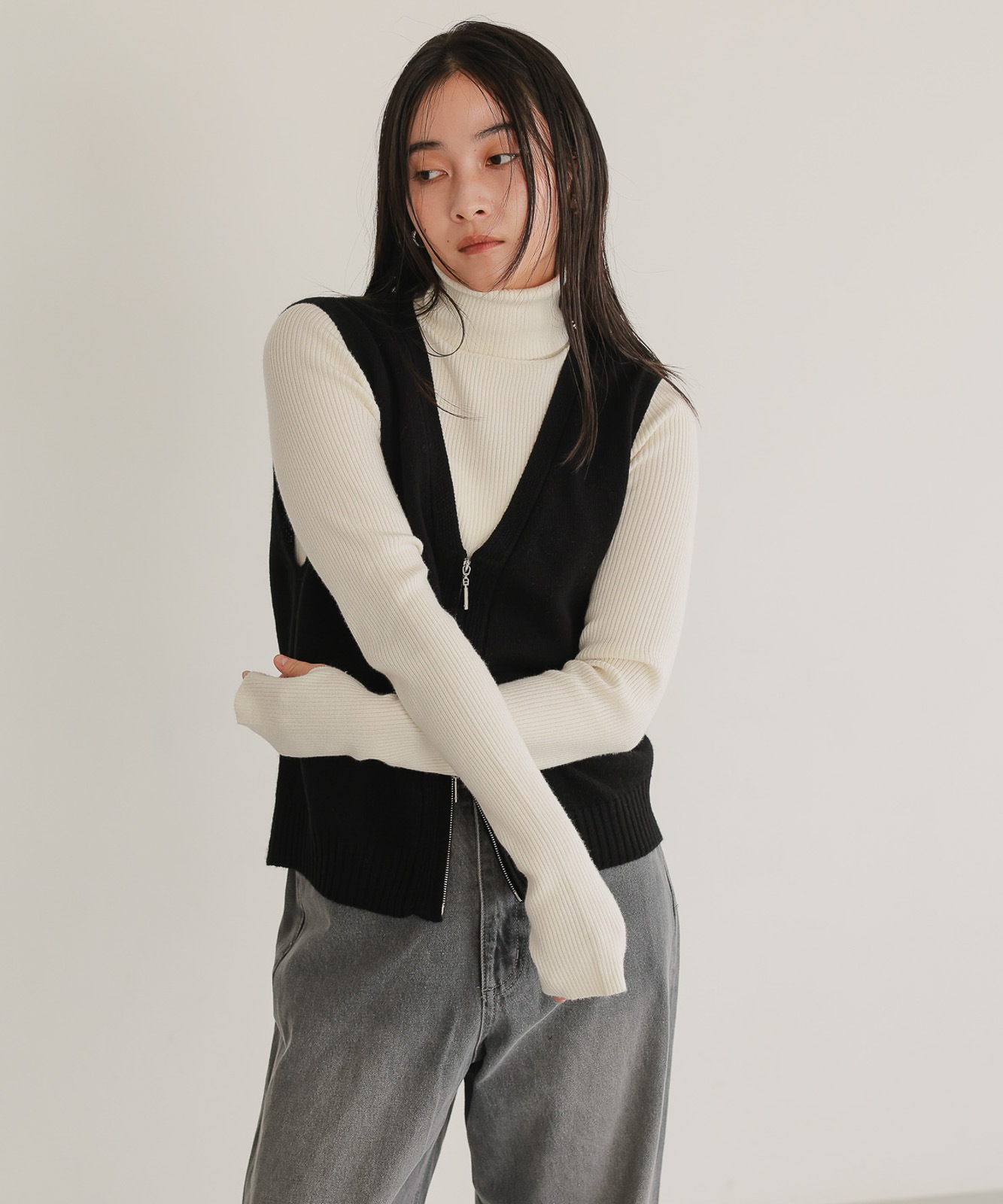 Zippered Knit Vest | TENTO | TENTO online store（テントオンライン