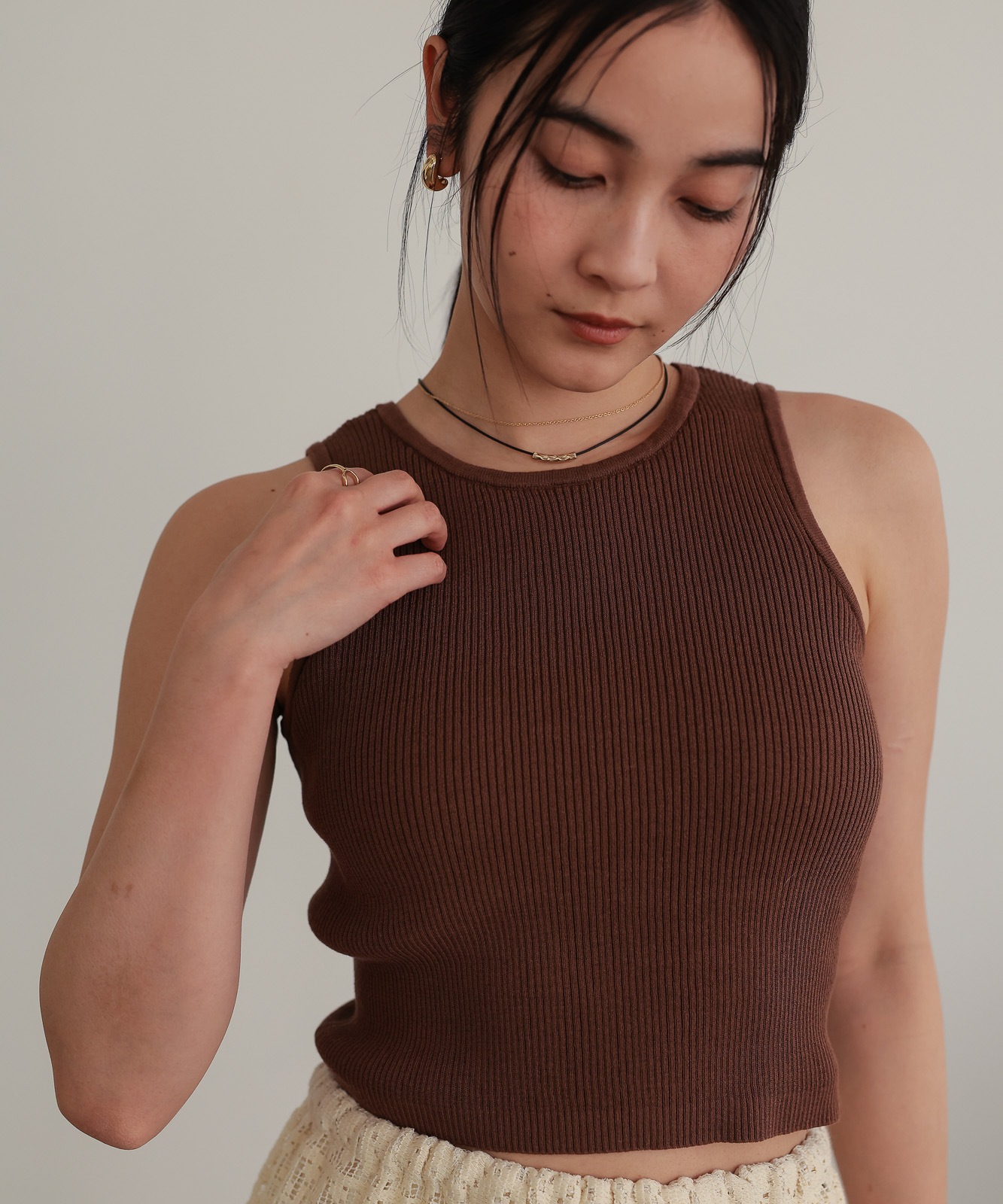 Knit tank top with chest pad | NEW ARRIVAL | TENTO online store