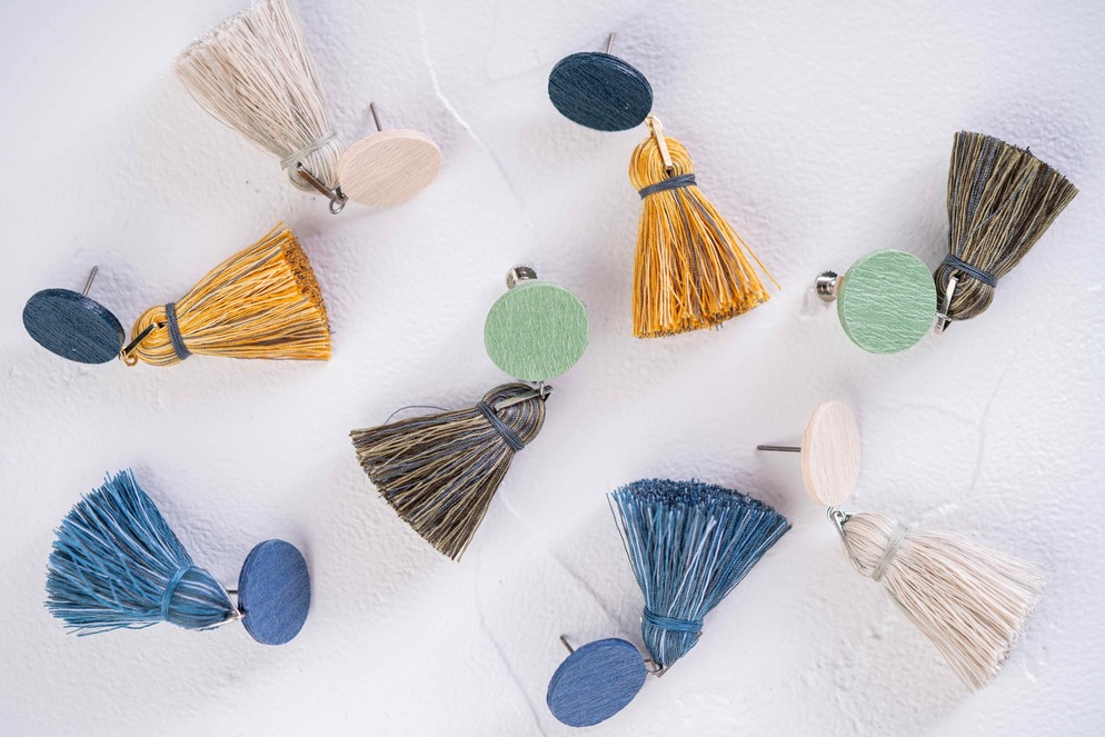 【1180】タッセルピアス／イヤリング Port イヤリング ゴールド レース タッセル レディース メンズ