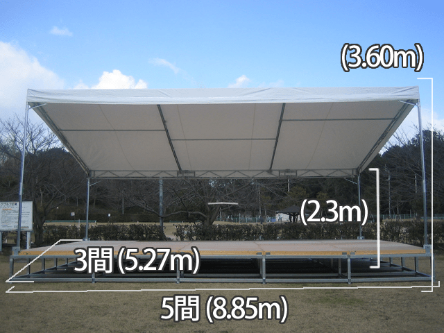 ハイブリッド4本柱ハーフターポリン 3間×5間 （46.6平方メートル