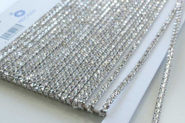 【１反単位】5mmプレシオサpreciosa一連クリスタルのラインストーン<br>1反10m巻き