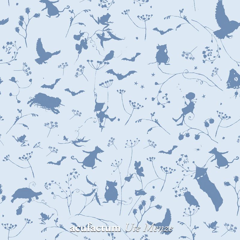 ★ジャージー素材★【140cm×50cm】acufactum ドリームランド　ブルー　生地