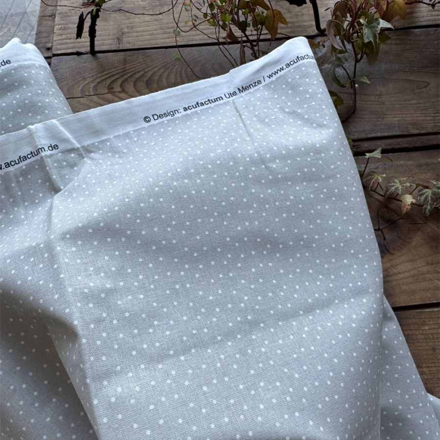 【145cm×50cm】acufactum　ポルカドット　グレー　生地