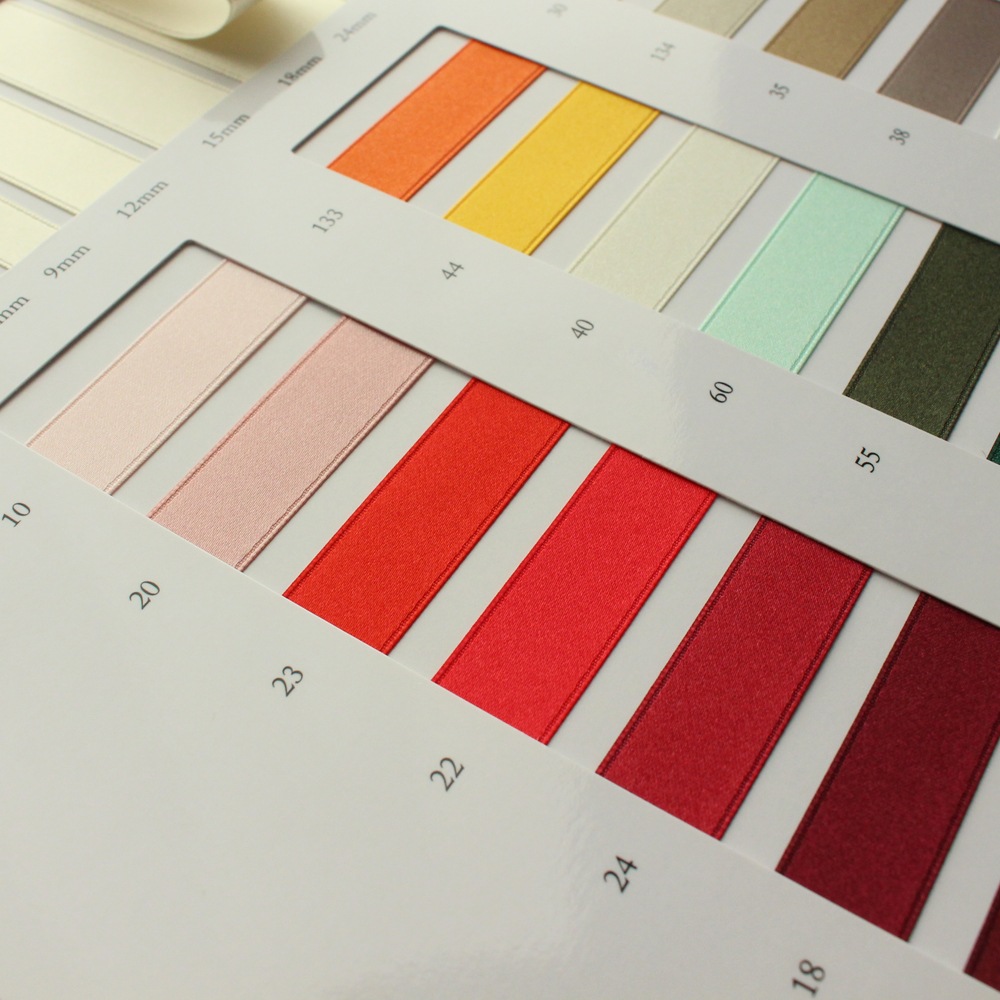 【9幅/30色】No,0860　リサイクルポリエステル両面サテンリボン　サステナブルなリボン/ 30ｍ巻　日本メーカー
