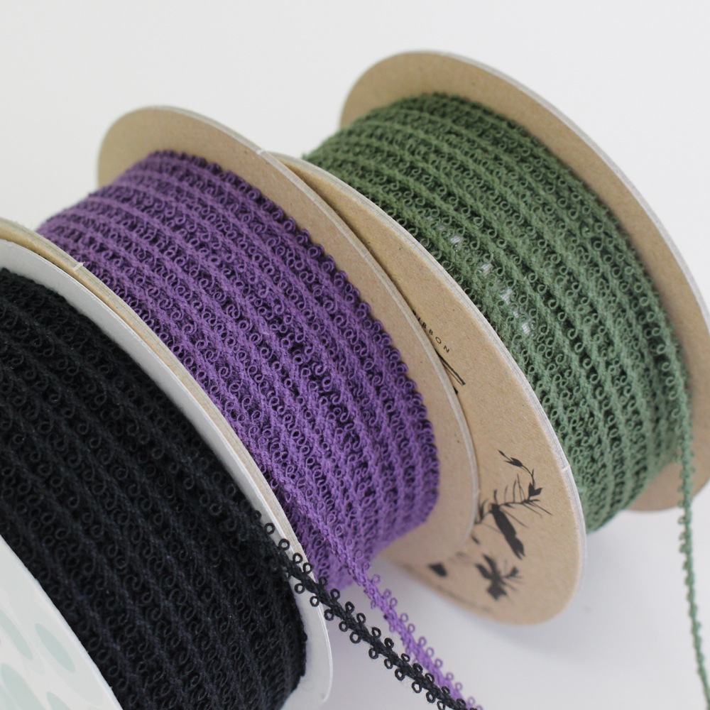 7色】No,1168-6mm リネン100% 両ピコットコード