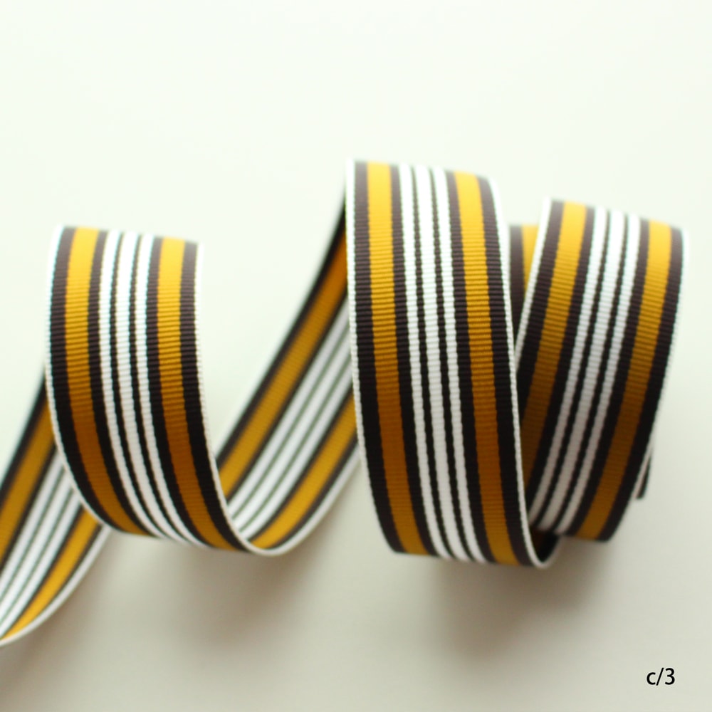 SIC-1121 ストライプグログランリボン SIC-1121[リボン] SHINDO/島田商事 - Trim-park SHIMADA -  アパレル・服飾資材 B to B通販 S.I.C. SIC-1003 ストライプグログランリボン 15mm C/#3 ホワイト×ブラウン 1巻(30m)