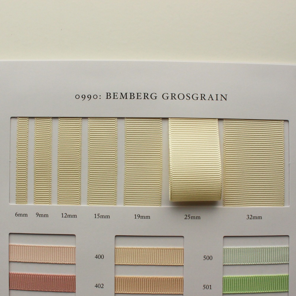 リボンページ 7幅/72色】No,0990 ベンベルグ グログランリボン サステナブルなリボン