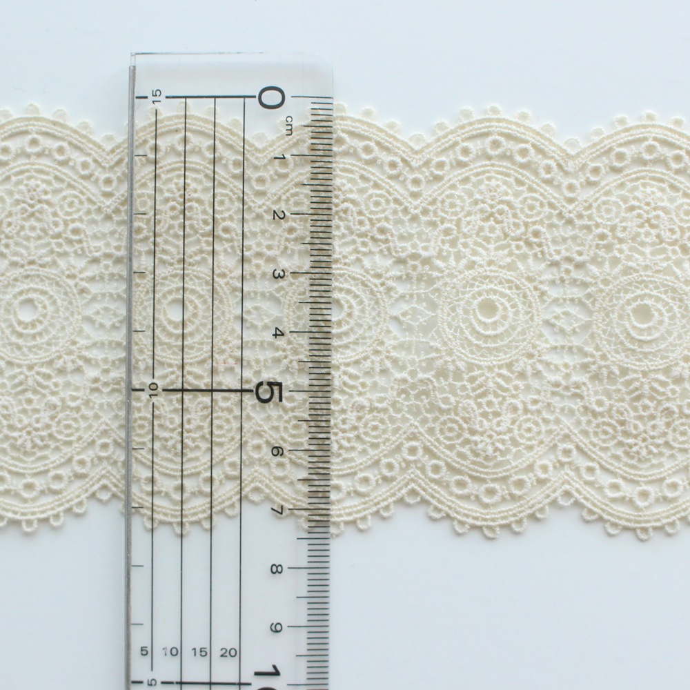 約75mm幅/生成】MOKUBA61631/10 太幅波型柄レース