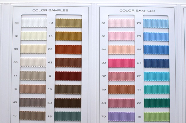 リネンリボン新色カラー見本 YKK ポリエステル グログランテープ[リボン] YKKファスナー/島田商事