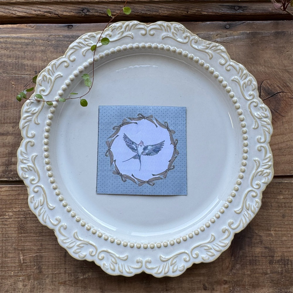 【ドイツ製】acufactum 大判 刺繍タグ ［ツバメ］ | マキシパッチ 織ネーム アクファクトゥム