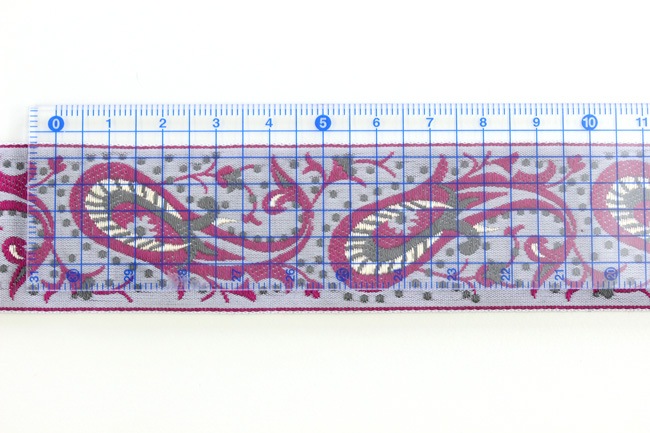 KAFKA　カフカ社【50cm単位】約幅32mm-ペイズリー柄ジャガードリボン