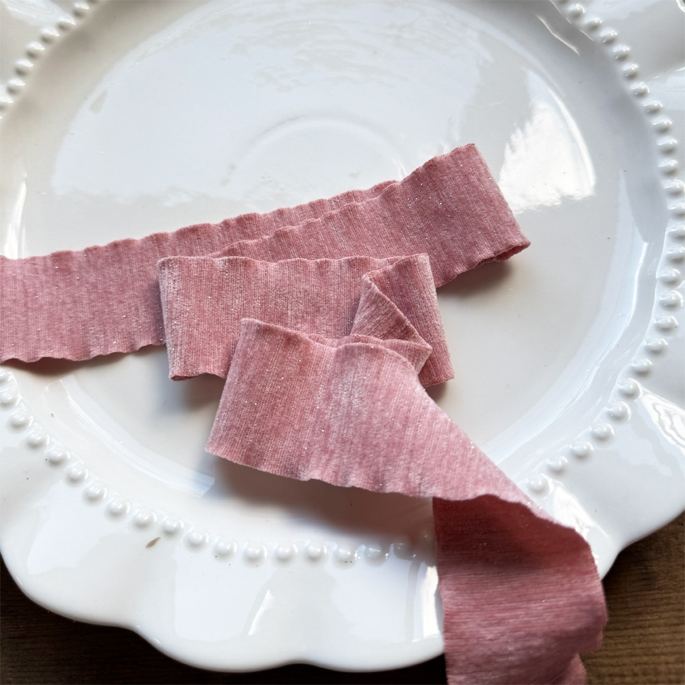 【ファブリックリボン】伸縮性のある柔らか質感 | ラッピング・ヘアアクセサリー用（全5色）