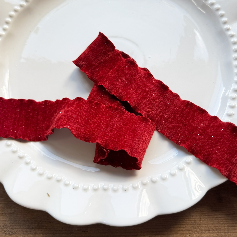 【ファブリックリボン】伸縮性のある柔らか質感 | ラッピング・ヘアアクセサリー用（全5色）