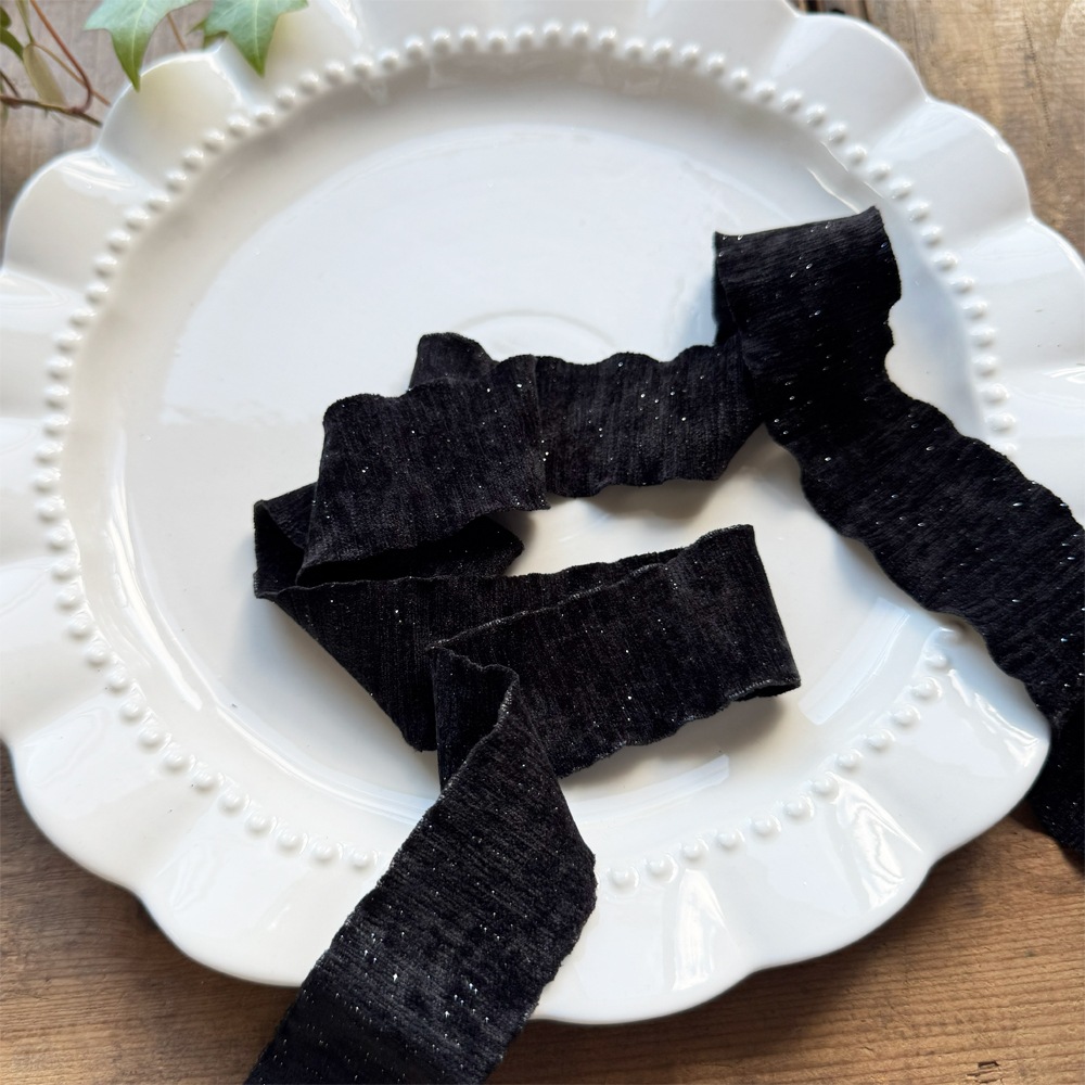 【ファブリックリボン】伸縮性のある柔らか質感 | ラッピング・ヘアアクセサリー用（全5色）