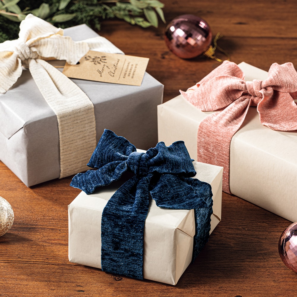 【ファブリックリボン】伸縮性のある柔らか質感 | ラッピング・ヘアアクセサリー用（全5色）