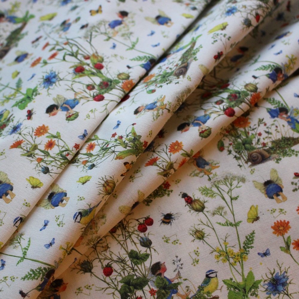 超貴重！西ドイツ製高級プリント生地 インティア 「バード」