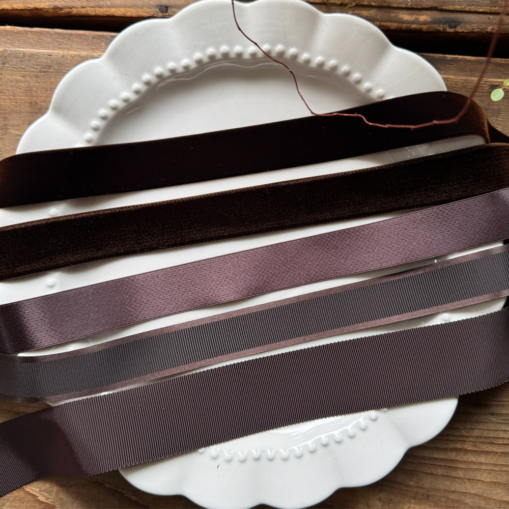 【5色/異素材5種各50cm】RIBBON PALETTE|ベロア・サテン・グログラン