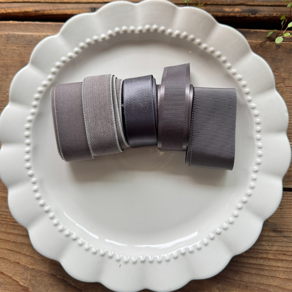 【5色/異素材5種各50cm】RIBBON PALETTE|ベロア・サテン・グログラン