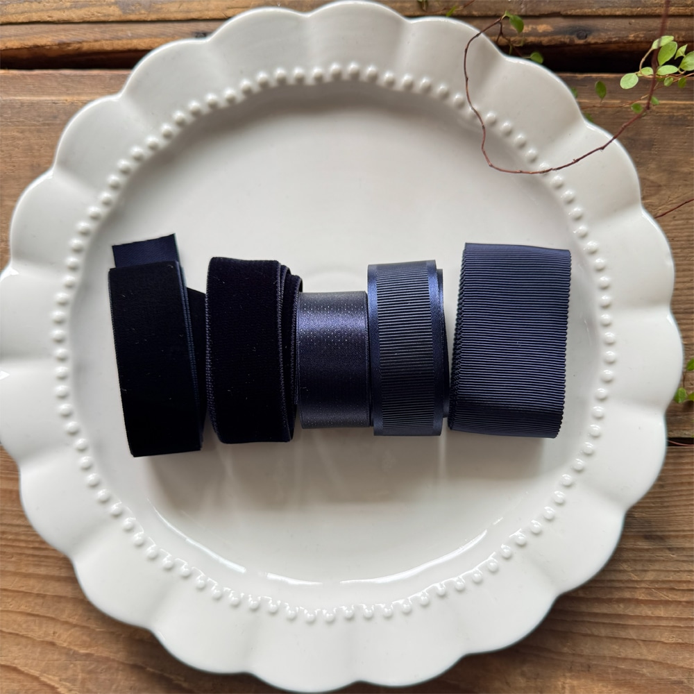 【5色/異素材5種各50cm】RIBBON PALETTE|ベロア・サテン・グログラン
