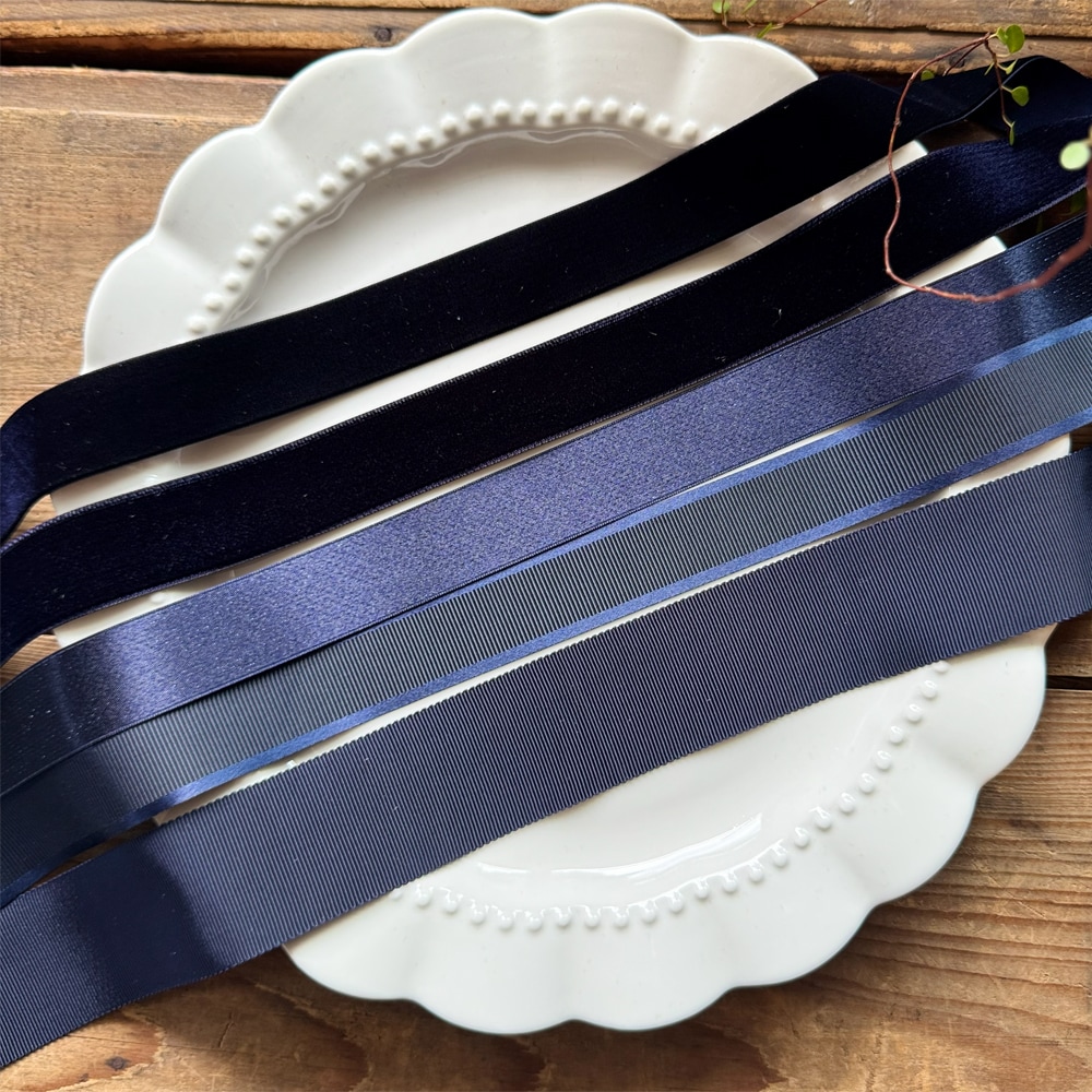 【5色/異素材5種各50cm】RIBBON PALETTE|ベロア・サテン・グログラン