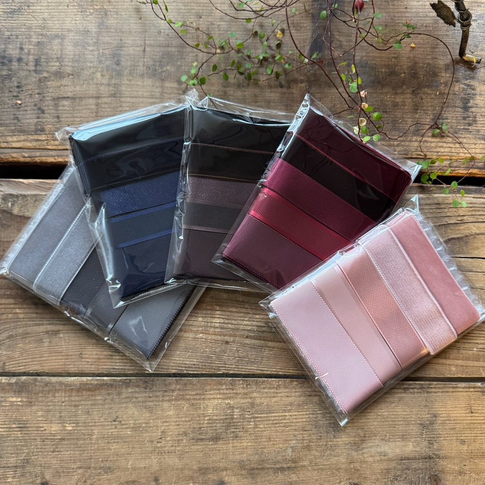 【5色/異素材5種各50cm】RIBBON PALETTE|ベロア・サテン・グログラン