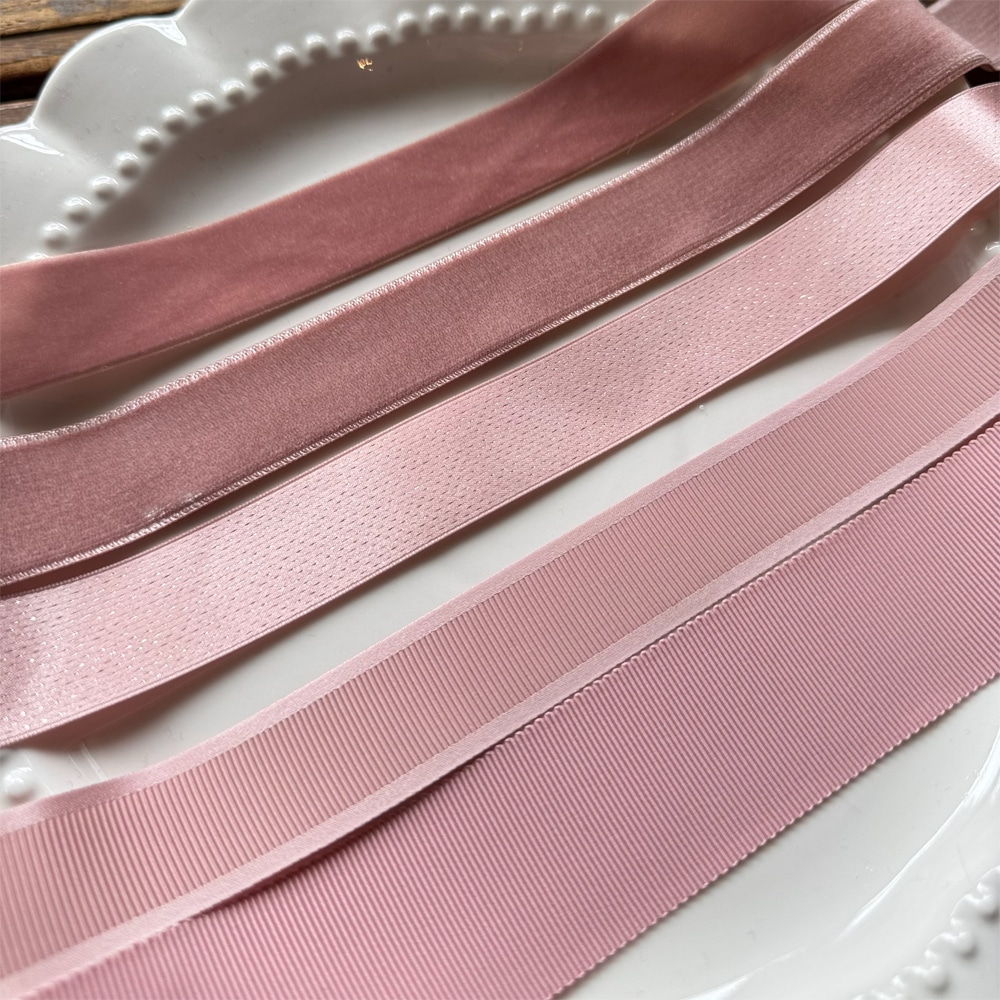 【5色/異素材5種各50cm】RIBBON PALETTE|ベロア・サテン・グログラン