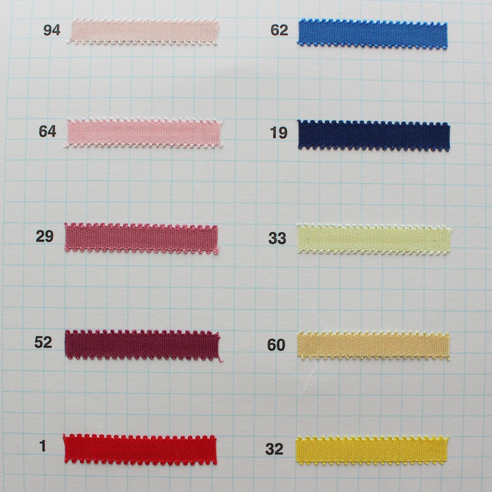 約7mm幅/40色】MOKUBA1548 木馬刺繍用リボン ピコタフタ /34m巻き・5m