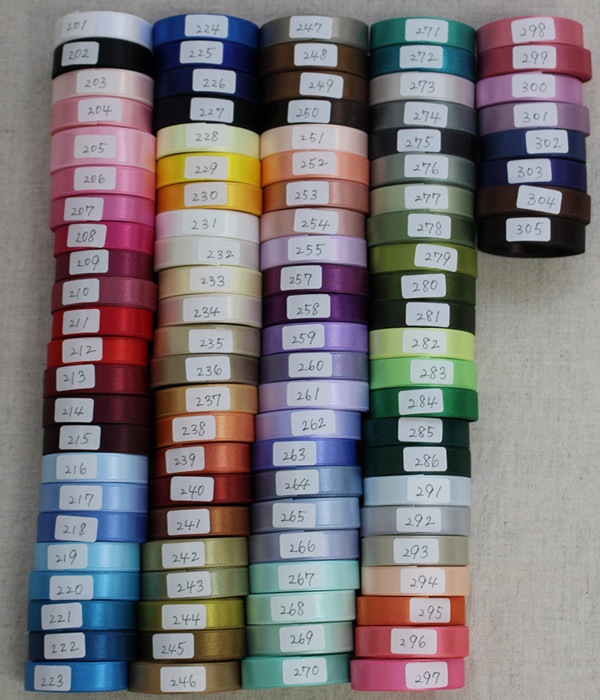 ★32色★ウエディングのサッシュベルトに！【メーターカット】6200-50ｍｍ両面サテンリボン